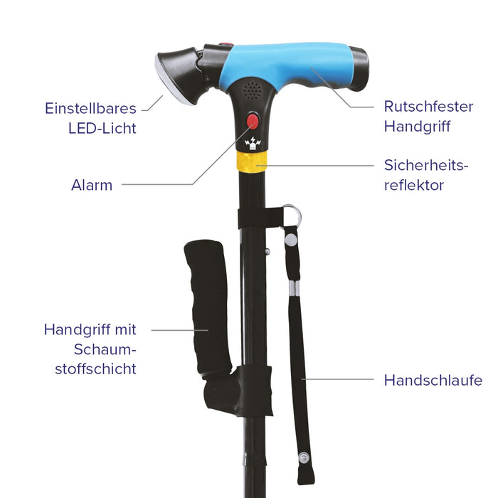 DR-HO'S Get Up & Go Gehstock, Dunkelblau / Schwarz
