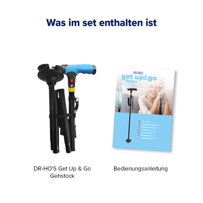 DR-HO'S Get Up & Go Gehstock, Dunkelblau / Schwarz